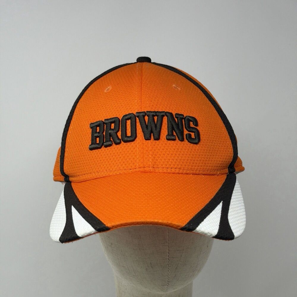 Cleveland Browns New Era 39THIRTY Stretch Fit Hat Cap Size L/XL Orange NFL